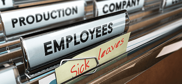 Files labeled "employees" and "sick leaves"